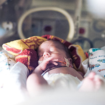Baby in NICU sleeping