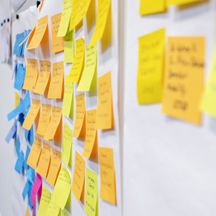 Post-it-notes on white board